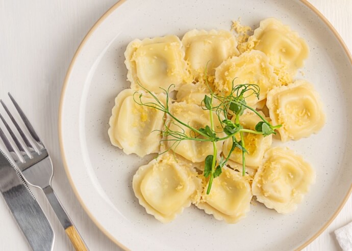 Raviolis de flor de calabaza